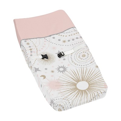 Sweet Jojo Designs Changing Pad Cover - Celestial - Pink/Gold