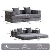 Chenille Floor Sofa Bed with Pillow and Armrests, Convertible Futon Couch for Small Spaces, Foldable Sofa Sleeper for Living Room or Bedroom-Koiai - 3 of 4