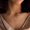 Dainty Station Choker Necklace for Women, Cubic Zirconia Simulated Diamond Layering Jewelry - 2 of 4