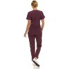Saint Scrubs Womens 9-Pocket Medical Uniform Set- V-Neck Stretch Top with Tapered Straight Leg Pants - 2 of 4