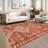 8x10 Washable Area Rug Vintage Geometric Rugs Non Slip Non Shedding Rug - 2 of 4