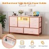 Chest of Drawers, Fabric Dresser with 8 Fabric Drawers & LED Lights & Power Outlets, Sturdy Metal Frame Storage Organizer, Closet - 4 of 4