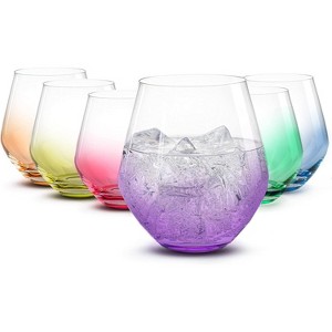 BENETI Premium Highball Glasses Set of 6, 18oz, Colored, European Made - 1 of 4