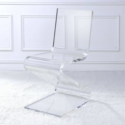 Clear Acrylic Z-Shaped Modern Side Chair