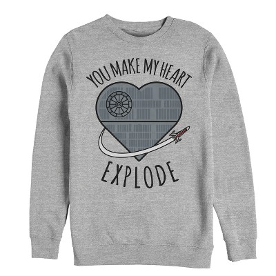 Men's Star Wars Valentine Death Star Heart Sweatshirt