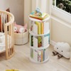 Costway 1/2 PCS 3-Tier Rotating Bookshelf 360° Display Rack with Dividers & Anti-falling Baffles Natural/White - 4 of 4