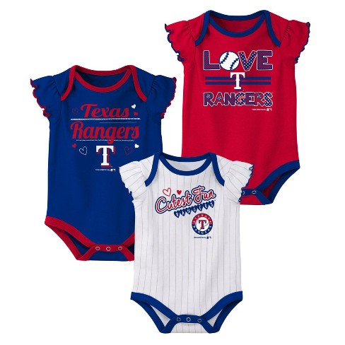 Mlb Texas Rangers Infant Girls' 3pk Bodysuits - 12m : Target