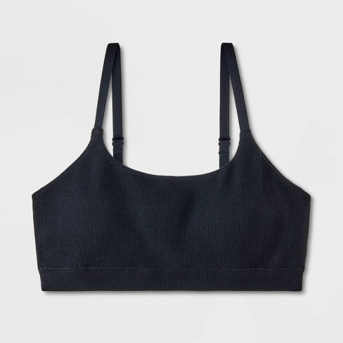 Girls Black Ribbed Bralette