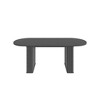 Gulches Black Extendable Oval Dining Table 4-8 People Wooden Strip Base MDF Kitchen Family Living Room Table - 3 of 4