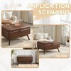 Sapphtopaz Modern Storage Ottoman Upholstered Vanity Stool with Wood Legs Coffee Table Storage Bench for Living Room, Bedroom, Entryway - 2 of 4