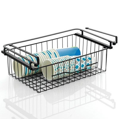 Mdesign Metal Wire Xs Sliding Under Shelf Kitchen Storage Basket - Silver,  11 X 8 X 6.7 : Target