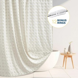 LunaLulinlk Cream Shower Curtains, Heavy-Duty Mold/Mildew-Resistant - 1 of 4