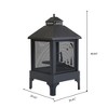 Garden Square Metal Outdoor Heating Furnace with Swivel Cooking Grill, Black 24.41*24.41in - 3 of 4