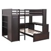 NicBex Full over Twin Bunk Bed Loft Bed with Desk Pine Bed Frame with Shelves, Drawers, Wardrobe, Ladder and Guardrail, No Box Spring Required - 3 of 4