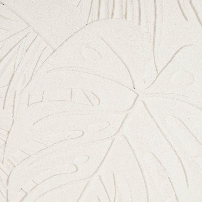 Olivia &#38; May 47&#34;x35&#34; Wooden Leaf Embossed Wall Decor White, 4 of 8