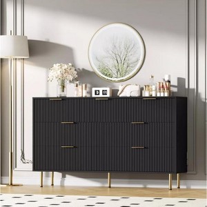 Nasitip 7 Drawer Dresser for Bedroom, Modern Wood Storage Dresser Organizer with Gold Metal Handles & Anti-Tipping Device for Hallway, Entryway - 1 of 4