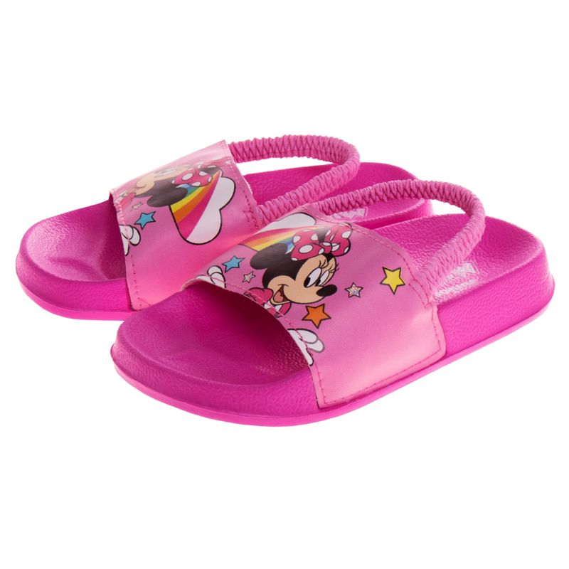 Disney Minnie Mouse Girls Slides - Summer Sandal kids water pool beach shoes with backstrap Open Toe - Pink (sizes 5-12 Toddler/Little Kid), 3 of 7