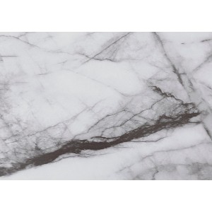 Vynxaria 48" White Marble Look Black Metal Computer Desk Contemporary Home Office Workstation with Storage Shelves - 1 of 4