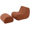 Christopher Knight Home Gladys Modern Boucle Upholstered Curved Accent Chair with Ottoman - 2 of 4