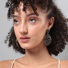 SOHI Women's Chrome Silver Embellished Overlay Teardrop Earrings - 3 of 4