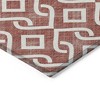 Burgundy And Ivory Geometric Washable Indoor Outdoor Area Rug - 4 of 4