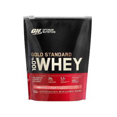 Optimum Nutrition Gold Standard 100% Whey Protein Powder - Strawberries &#38; Cream - 24oz