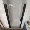 ONWITH 30 in. to 32 in. W x 72 in. H Pivot Hinged Swing Frameless Shower Door in Black with Clear Glass - 4 of 4