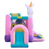 Pogo Bounce House Backyard Kids Residential Nylon Inflatable Indoor/Outdoor Bouncer with Slide for Small Kids - Unicorn - 4 of 4