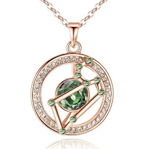 Leafael "Superstar Zodiac Constellation Pendant Necklace Made with Premium Crystal Horoscope Jewelry, Gold or Rose Gold Plated, 18"+ 2" - 1 of 4