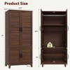 72" Wooden Armoire Wardrobe Closet with 4 Doors Freestanding Cabinet with Hanging Rod for Bedroom - 2 of 4