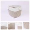 Unique Bargains Woven Handcrafted Cotton Rope Decorative Storage Basket 19" x 13.5" x 11" - 3 of 4