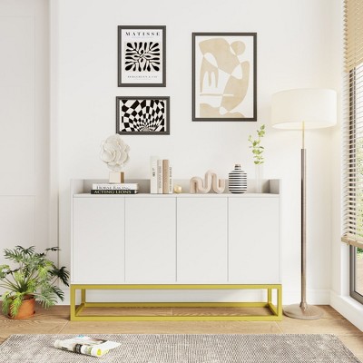 Cabinet Sideboard Modern Sideboards Buffets With Storage 4 Door Stylish ...