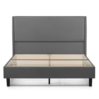 COMHOMA Bed Frame with Type-C & USB, 51" High Headboard Tall, Wood Slat Support