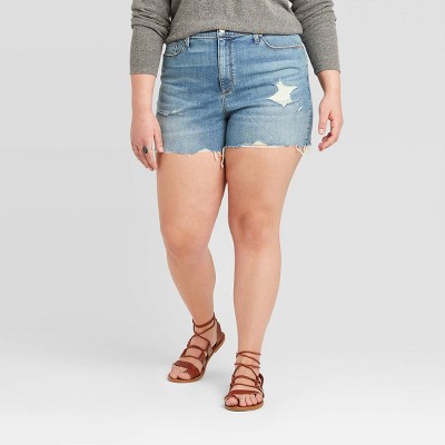 target plus size jean shorts