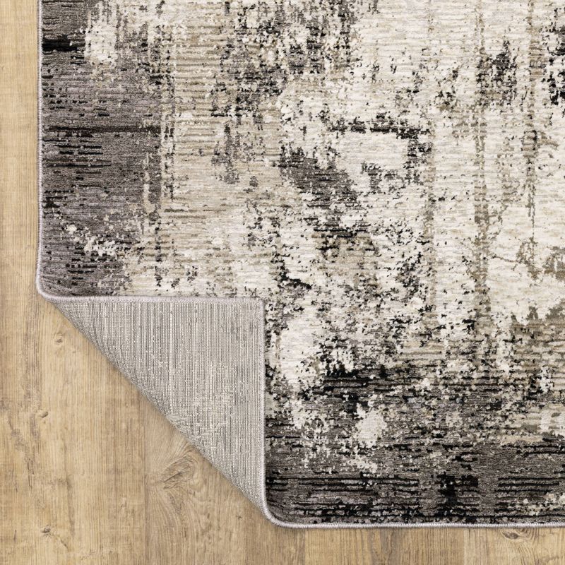 Nirvan Industrial Abstract Indoor Area Rug Gray/Ivory - Captiv8e Designs, 6 of 8