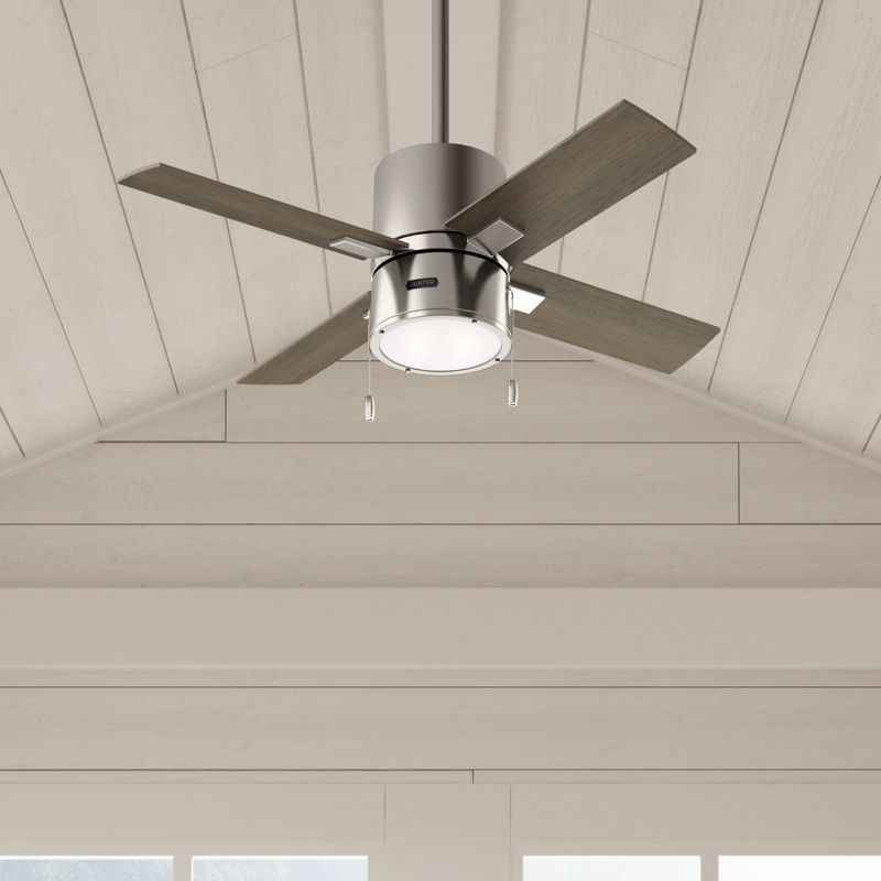 42&#34; Beck Ceiling Fan with Light Kit and Pull Chain (Includes LED Light Bulb) Brushed Nickel - Hunter Fan, 5 of 15