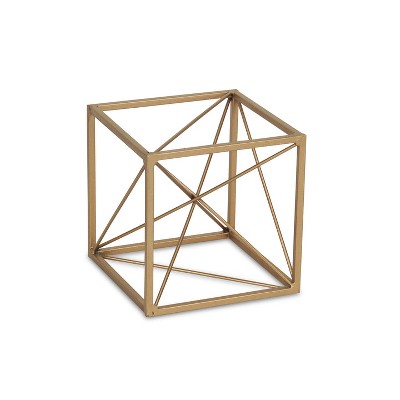 Cheung's Emel Abstract Patterned Golden Cube Decor - Small