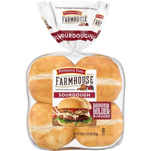 Pepperidge Farm Farmhouse Sourdough Hamburger Buns - 18oz/8ct : Target