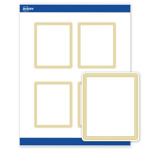 Avery 4" x 3-1/3" Labels, Gold Multi-Lined Border, 40 ct - 1 of 4