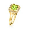 Ross-Simons 1.40 Carat Peridot Ring With .10 ct. t.w. White Topaz in 18kt Gold Over Sterling - 3 of 4