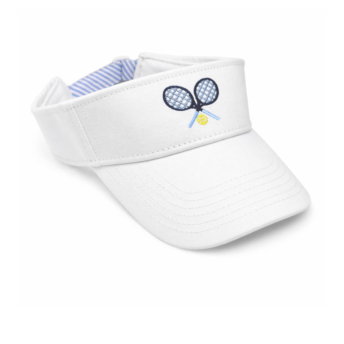 Bits & Bows Tennis Rackets Visor, White