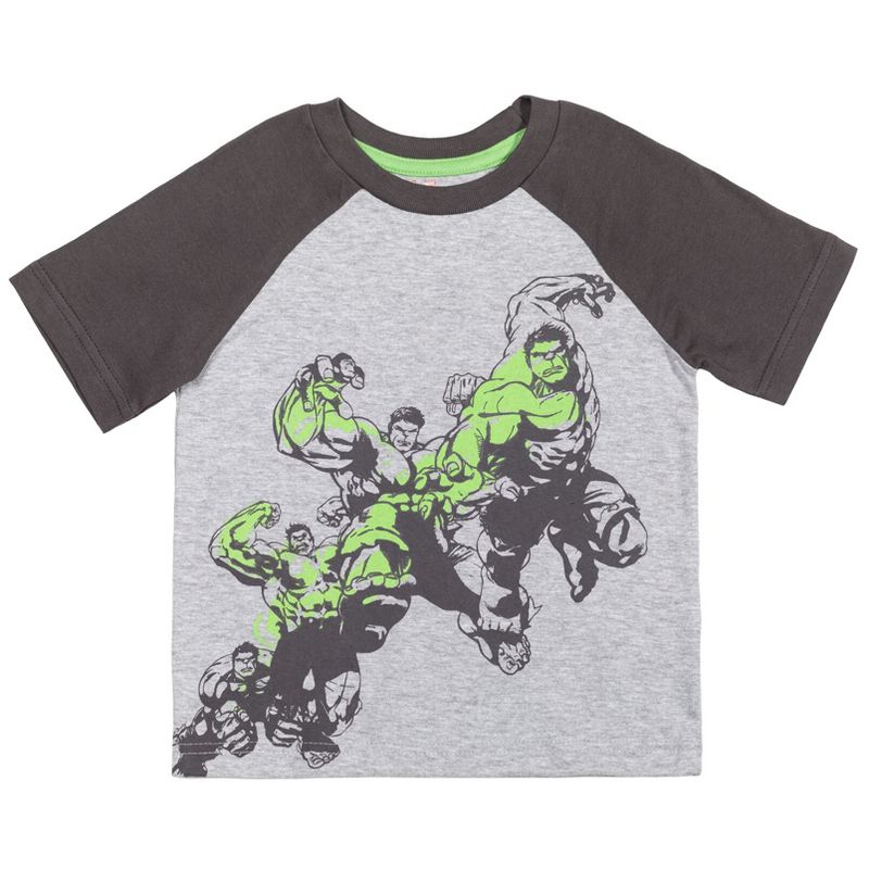 Marvel Avengers Spider-Man Black Panther Iron Man Hulk Captain America  2 Pack Graphic T-Shirts Toddler to Big Kid, 3 of 8