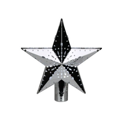 Mr. Christmas 11.5" Lighted Silver Kaleidoscope Star Christmas Tree Topper - Cool White Lights