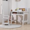 Kids Desk and Chair Set, Wooden Study Table with Storage Shelf, Bulletin Board, Keyboard Stand and Pen Holder, Children School Learning Desk Set - 4 of 4