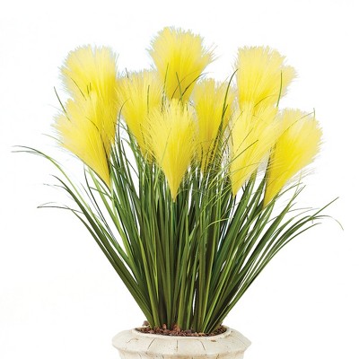 Collections Etc Faux Pampas Grass Picks - Set of 3 - Outdoor or Indoor Decorative Accent