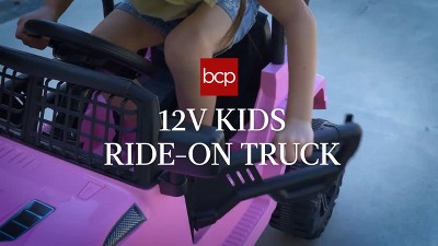 White 12V Kids Ride-On Truck with Remote Control
