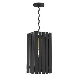 Livex Lighting Greenwich 1 - Light Pendant in  Black/Satin Brass - 1 of 4