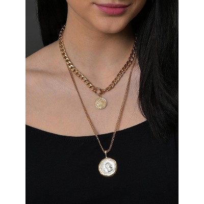 SOHI Women's Gold Everyday Multi-Layer Necklace
