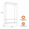 GustoWave Metal Heavy Duty Garment Rack with Shelves, Adjustable Closet Organizers with 1 Hanger Rod, 35.4" W x 17.7"D x 68.9"H, White - 2 of 4