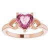 Pompeii3 7mm Pink Topaz Women's Heart Ring in 14k Gold 5.5mm Tall - 4 of 4
